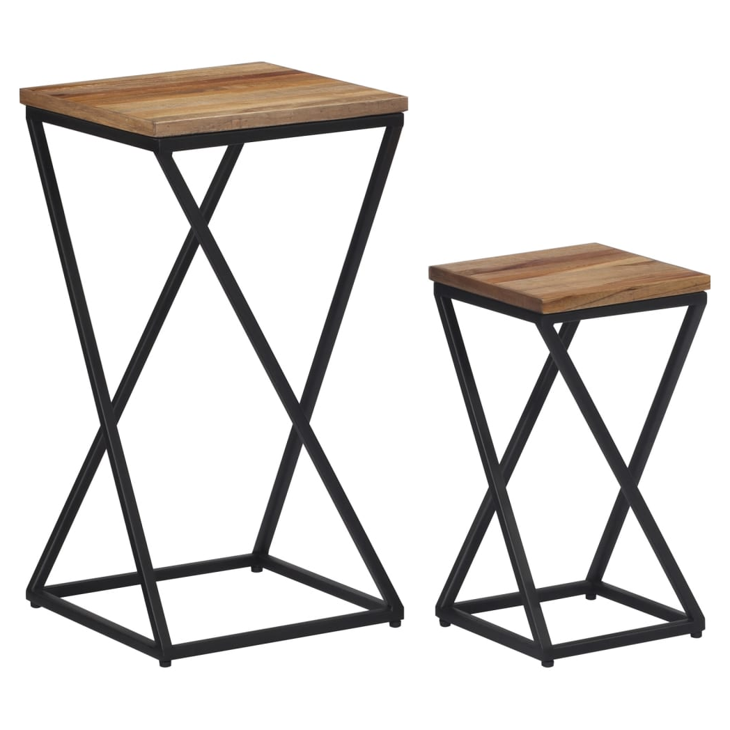 Side Tables 2 pcs Solid Reclaimed Teak