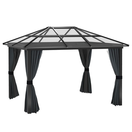 Outsunny 3 x 3.6m Aluminium Hardtop Gazebo Canopy with Polycarbonate Top