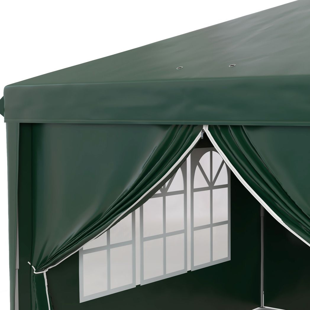 Outsunny 3 x 6m Pop Up Gazebo Party Tent Canopy Marquee with Storage Bag Green