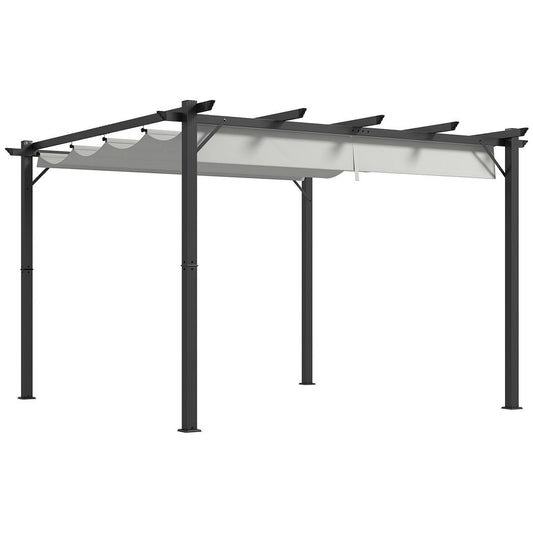 3x3(m) Pergola Gazebo Sun Shade Shelter Aluminium Garden Canopy, Grey