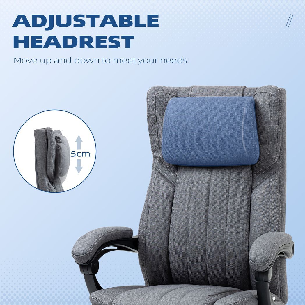 SvvalkaExecutive Office Chair Reclining Office Chair with Headrest Dark Grey