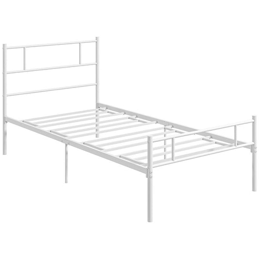 SvvalkaSingle Metal Bed Frame w/ Headboard and Footboard, Underbed Storage Space