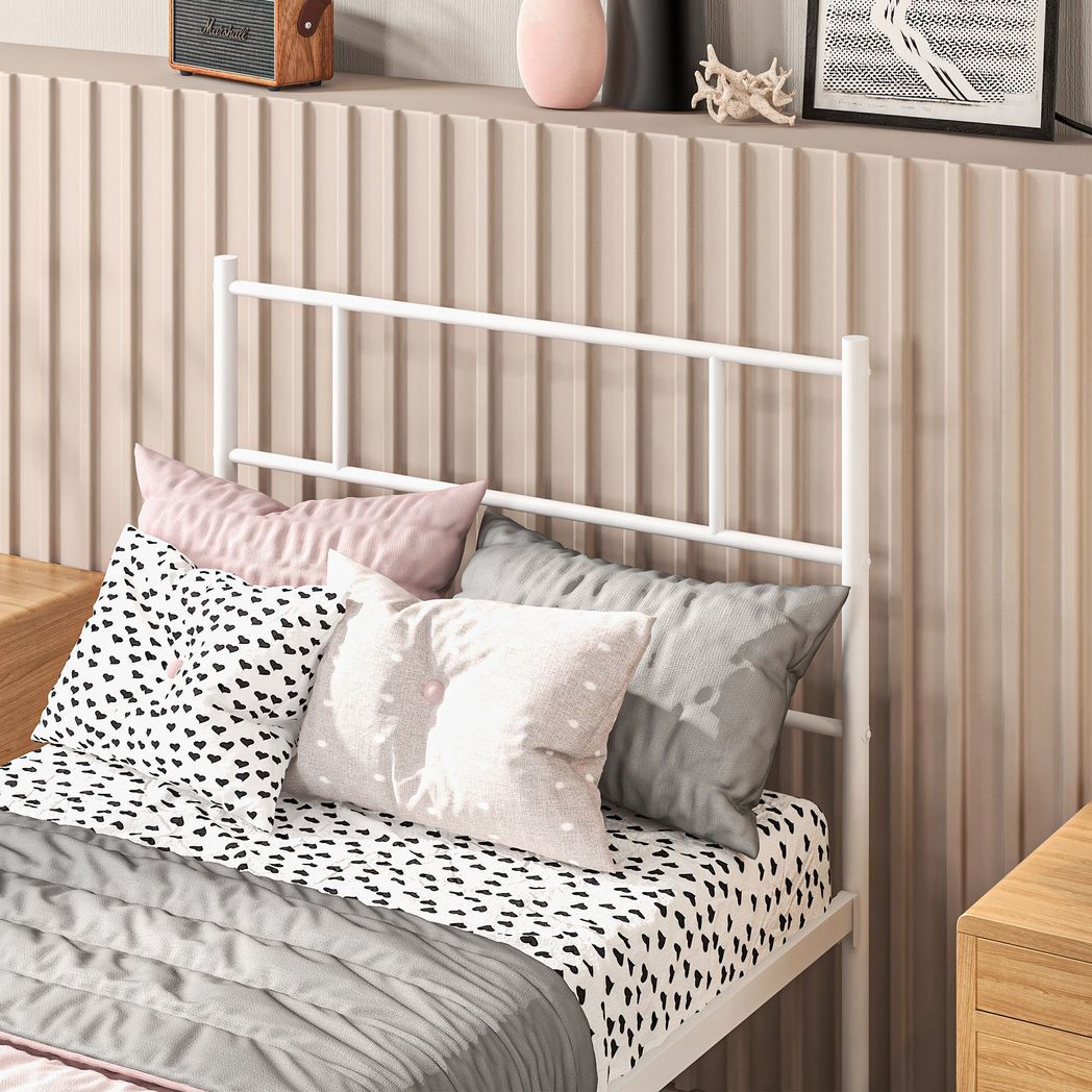 SvvalkaSingle Metal Bed Frame w/ Headboard and Footboard, Underbed Storage Space