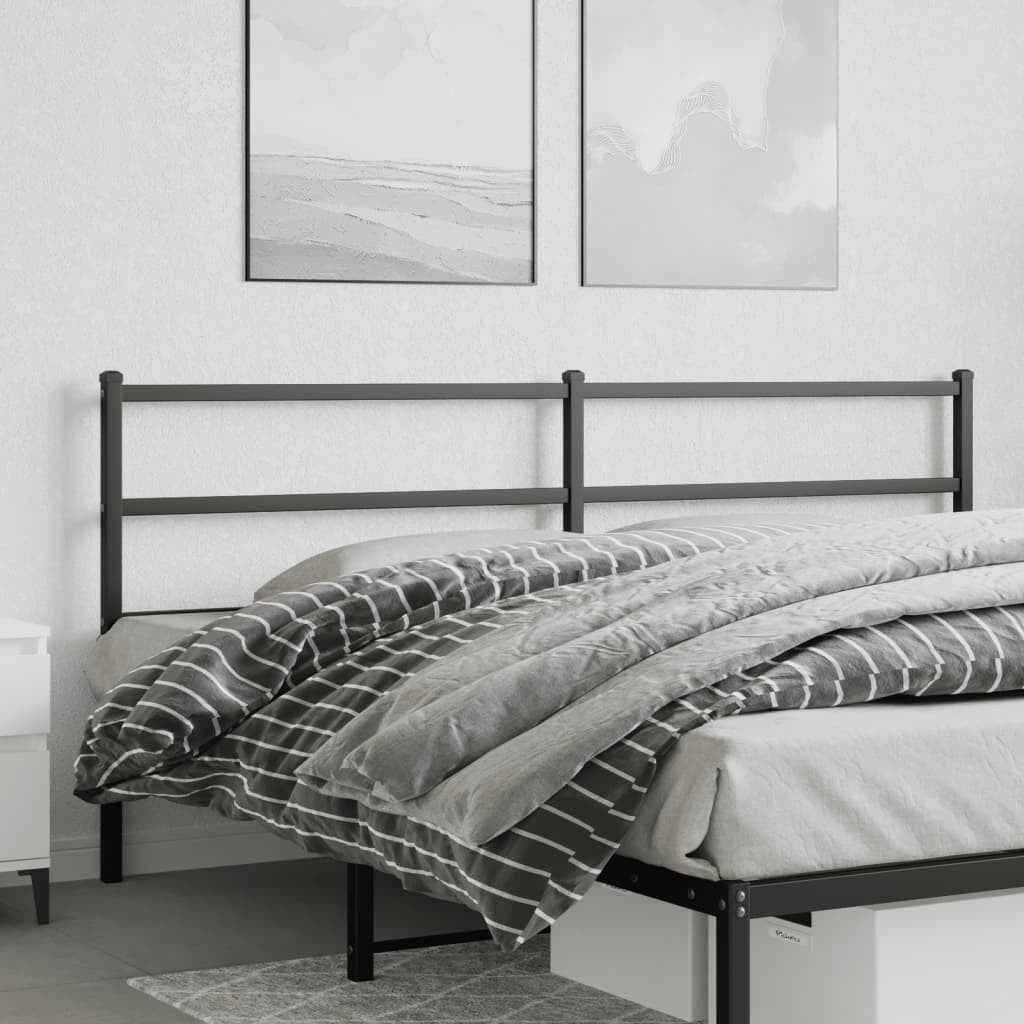 Metal Headboard Black 193 cm