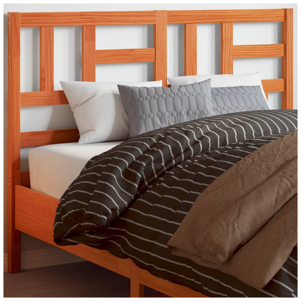 Headboard Wax Brown 160 cm Solid Wood Pine