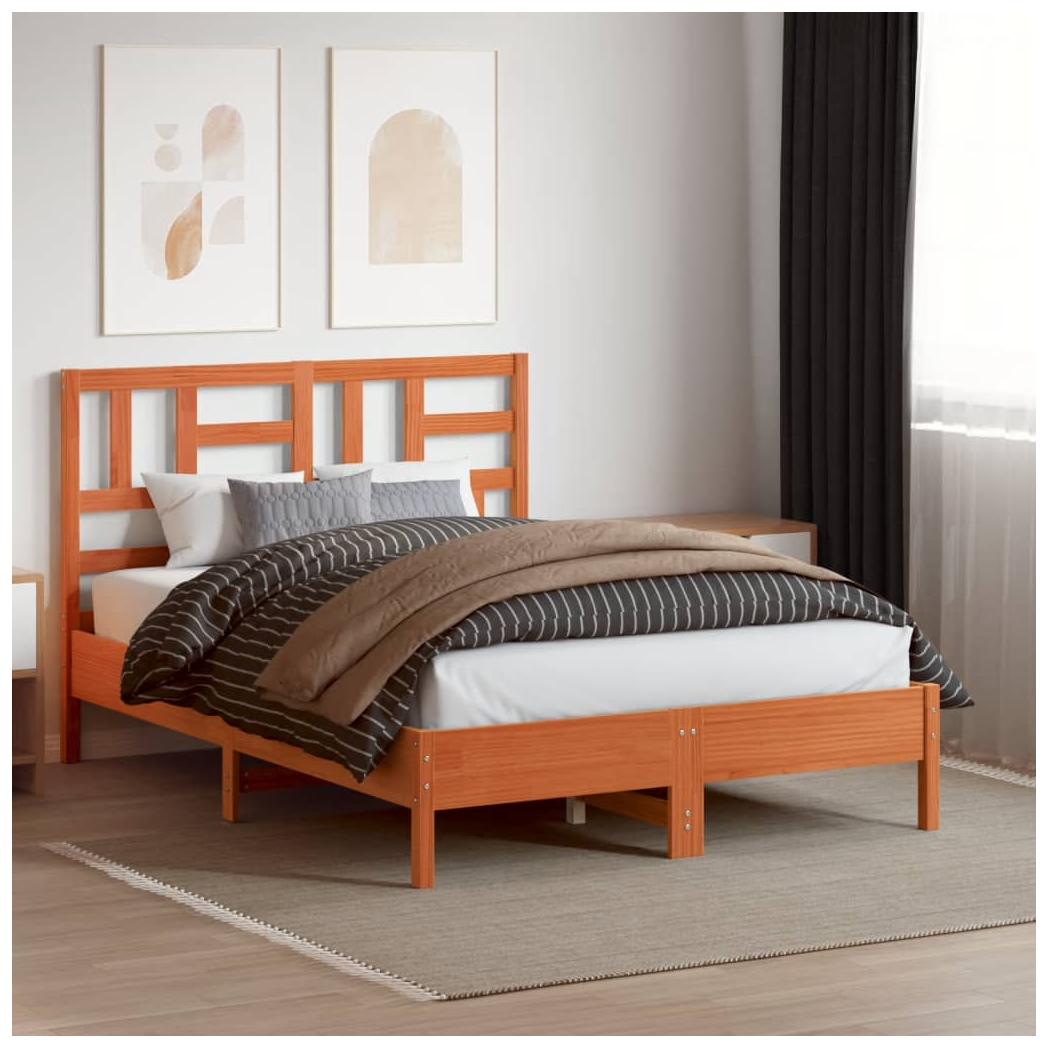 Headboard Wax Brown 160 cm Solid Wood Pine