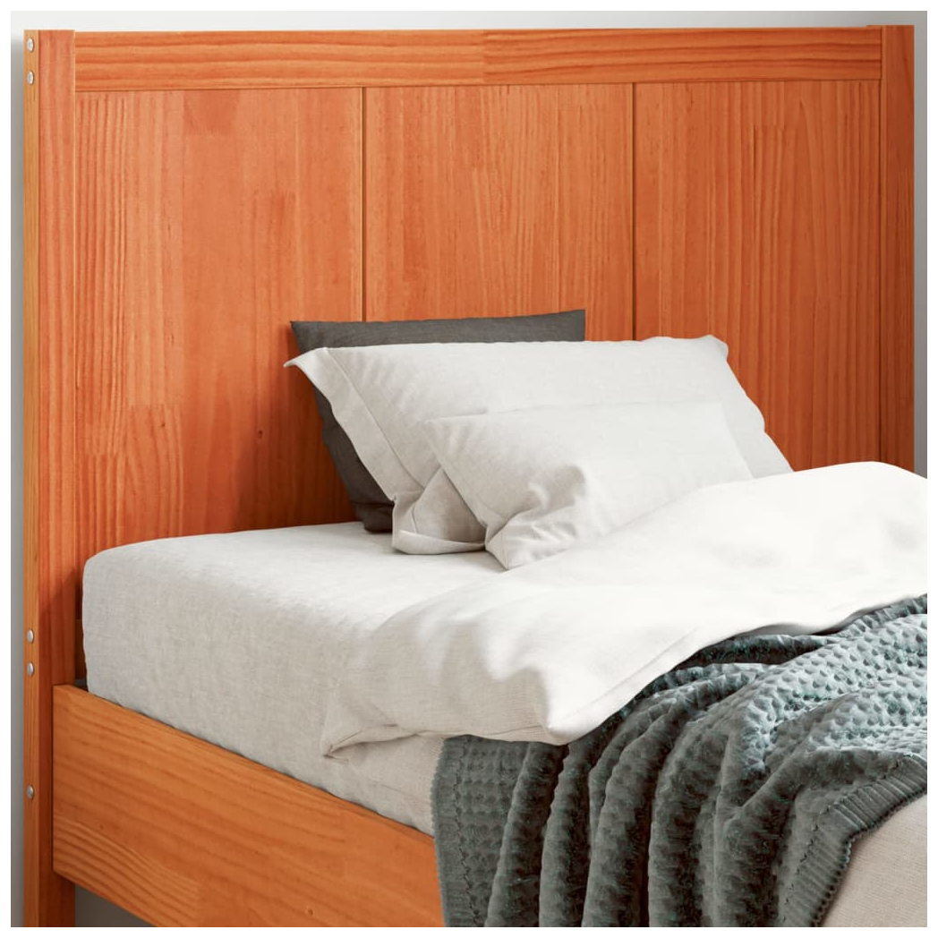 Headboard Wax Brown 100 cm Solid Wood Pine