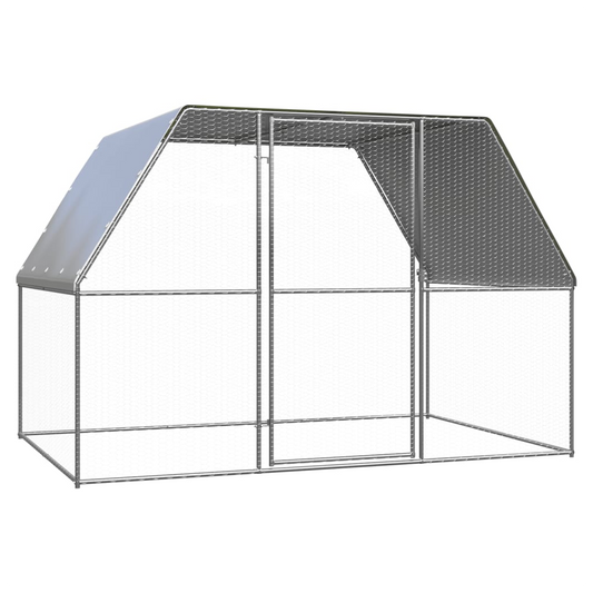 Chicken Cage Silver and Grey 3x2x2 m Galvanised Steel