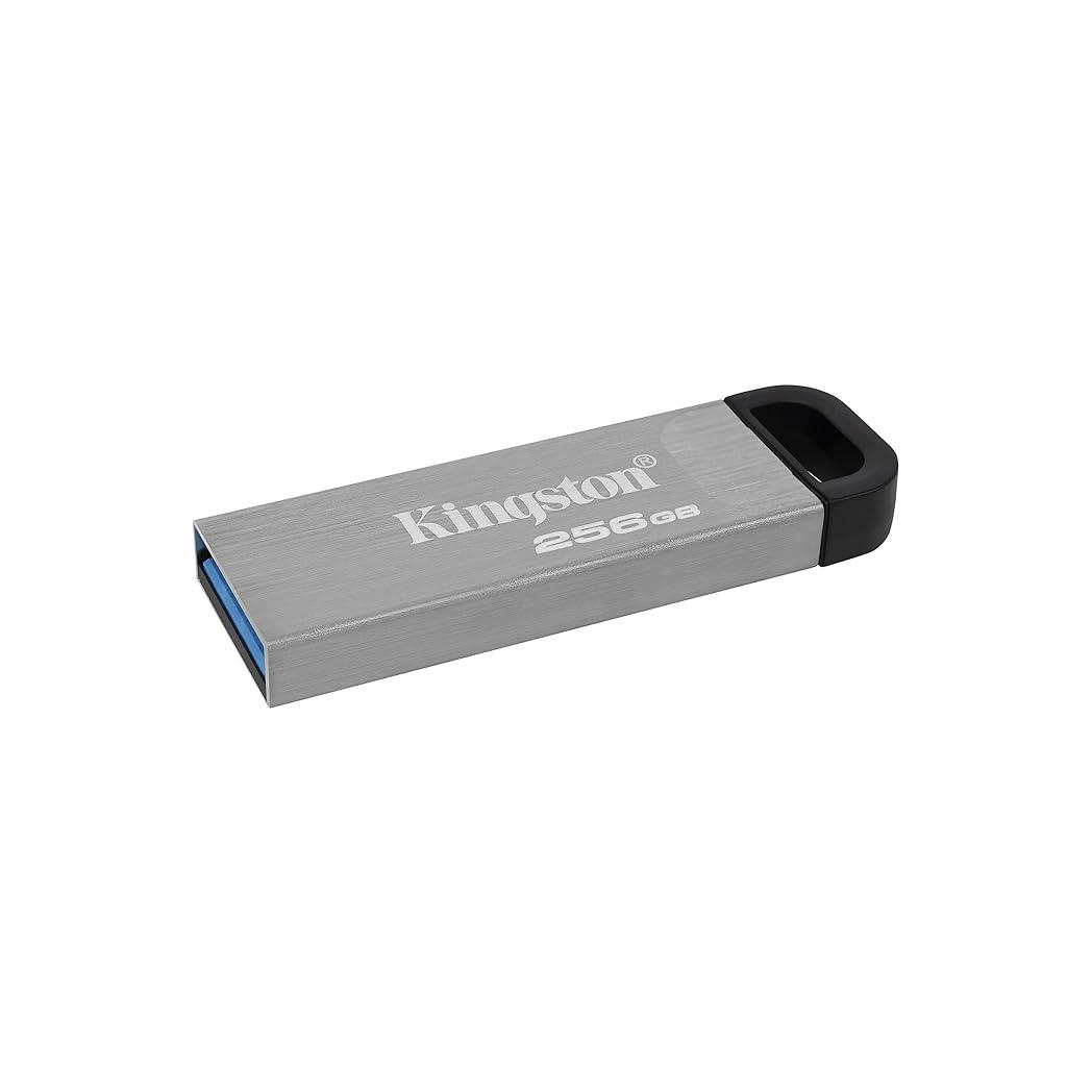 Kingston DataTraveler Kyson USB 3.2 Gen 1 Flash Drive 256GB - Stylish Capless Metal Case