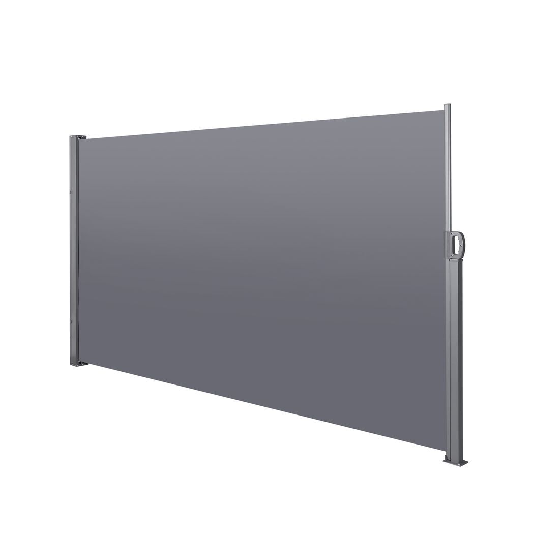 138" x 71" Retractable Side Screen Awning, UV Resistant and Waterproof Patio Privacy Screen,Dark Grey