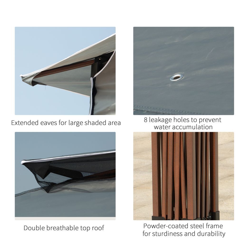 Svvalka Garden Folding Tent Heavy Duty Pop Up Gazebo for Party Dark Grey