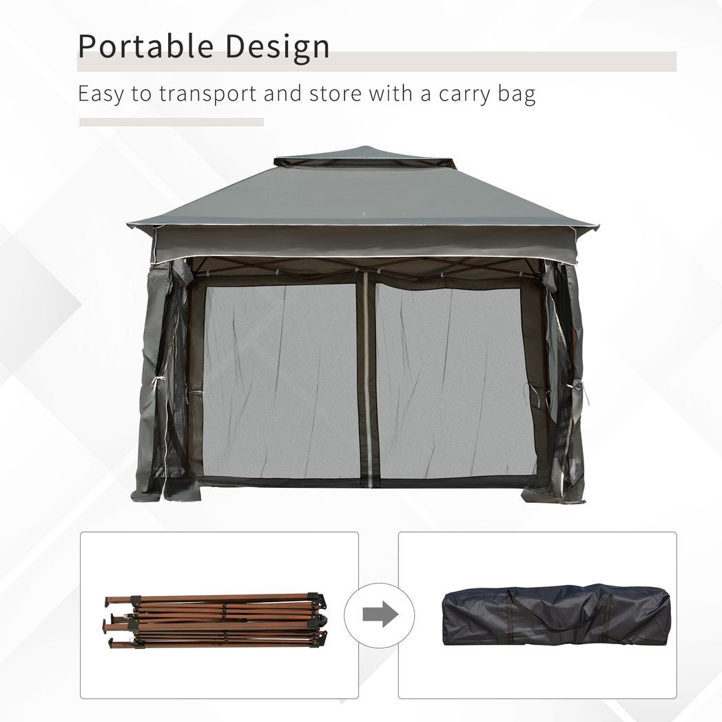 Svvalka Garden Folding Tent Heavy Duty Pop Up Gazebo for Party Dark Grey