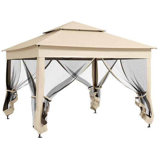 Svvalka Garden Folding Tent Heavy Duty Pop Up Gazebo for Party Cream