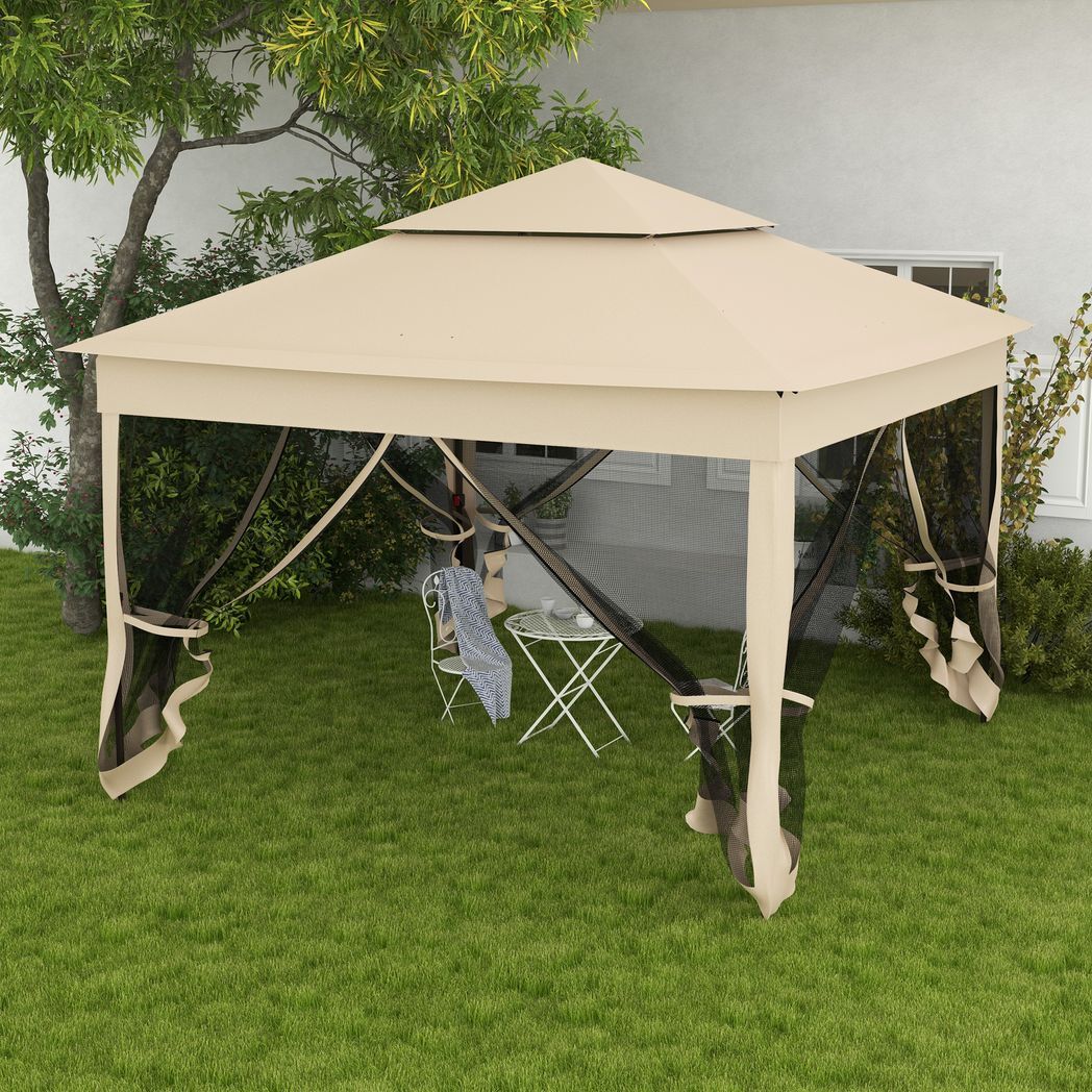 Svvalka Garden Folding Tent Heavy Duty Pop Up Gazebo for Party Cream