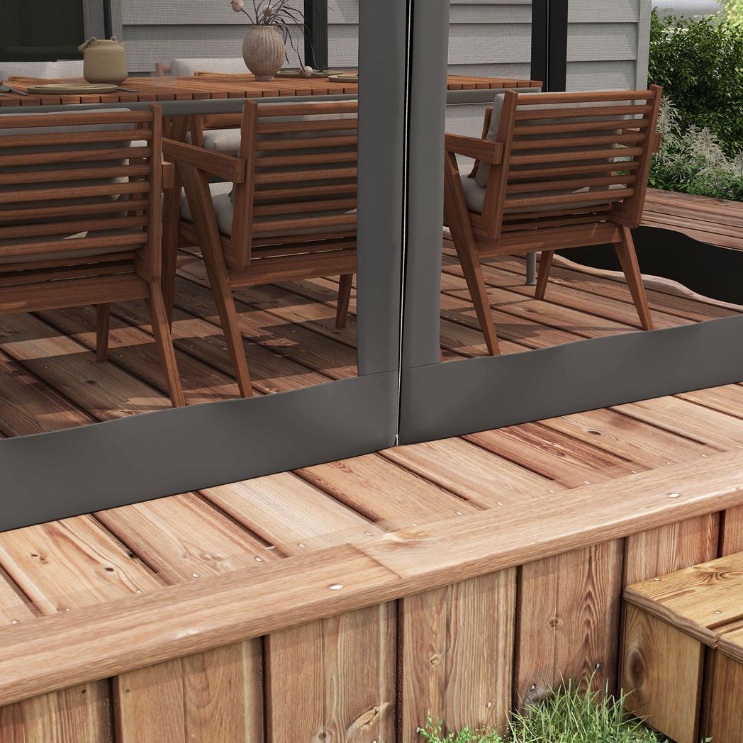 3 x 3 m Pergola with Retractable Roof and Netting, Dark Grey
