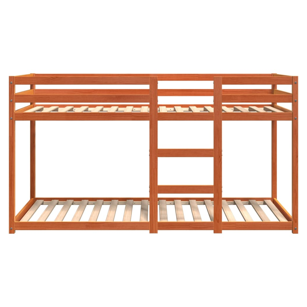 Bunk Bed Wax Brown 75x190 cm Solid Wood Pine