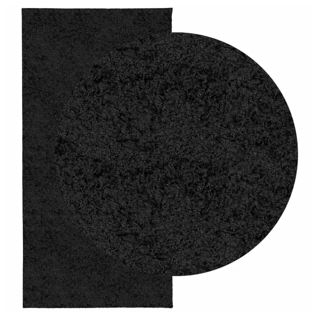 Shaggy Rug PAMPLONA High Pile Modern Black 100x200 cm
