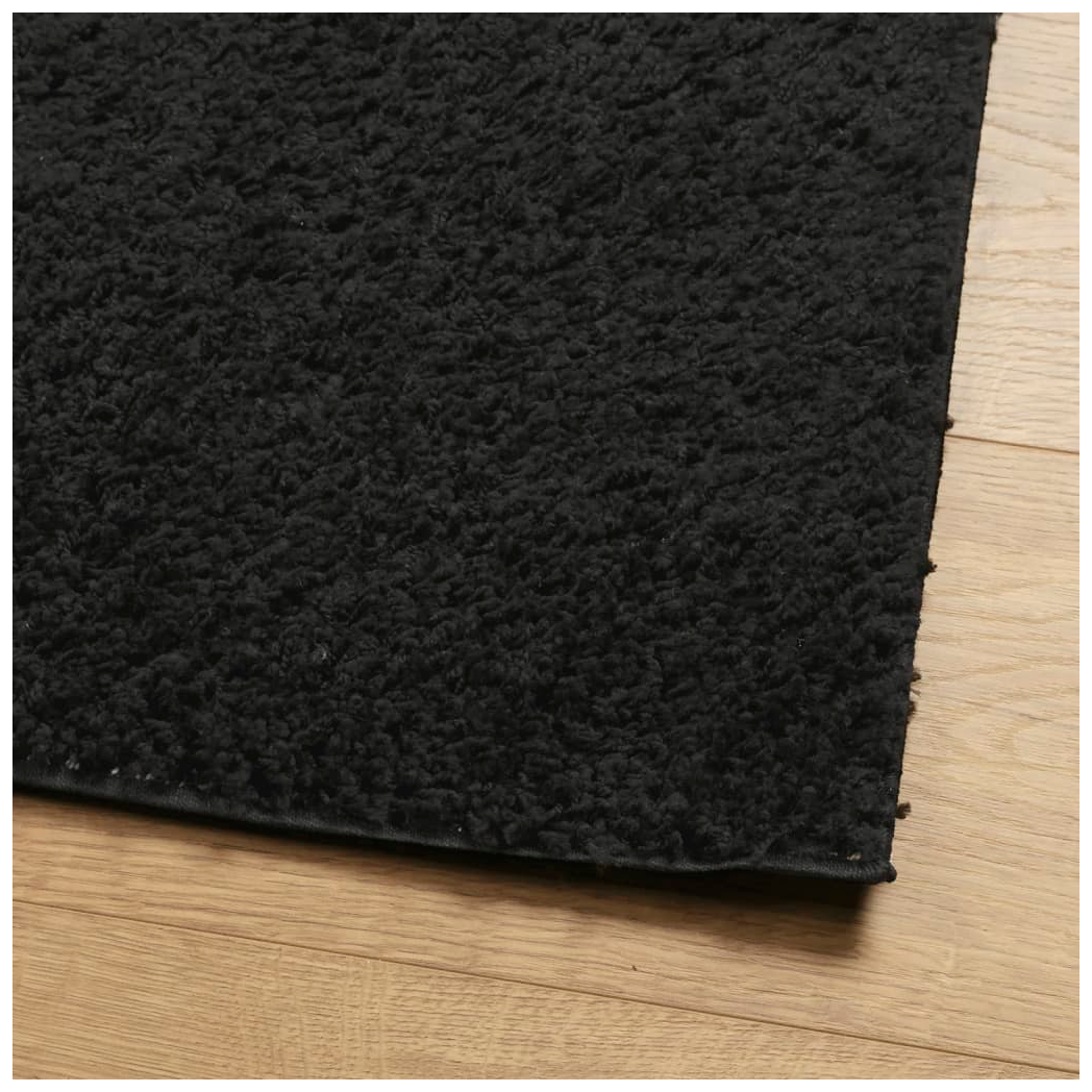 Shaggy Rug PAMPLONA High Pile Modern Black 100x200 cm