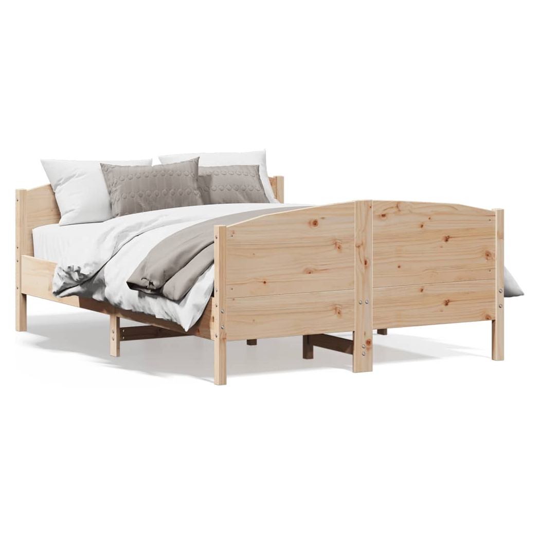 Bed Frame with Headboard 120x190 cm Small Double Solid Wood Pine