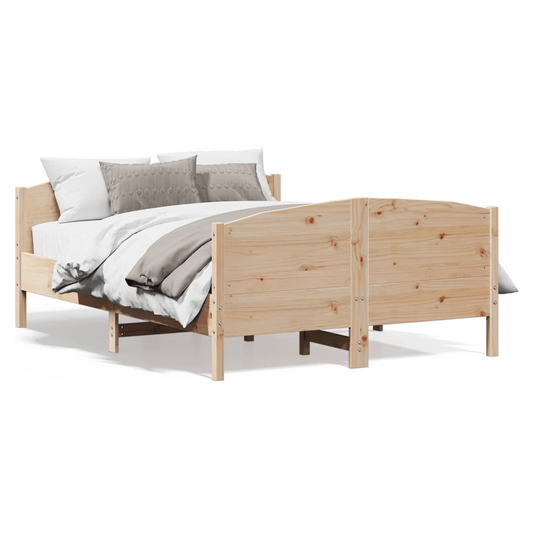 Bed Frame with Headboard 120x190 cm Small Double Solid Wood Pine