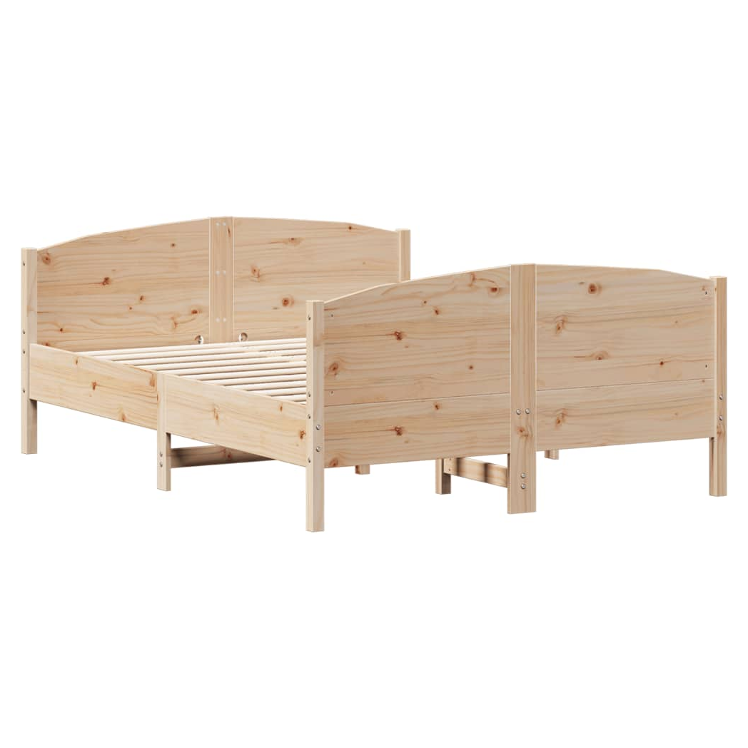 Bed Frame with Headboard 120x190 cm Small Double Solid Wood Pine