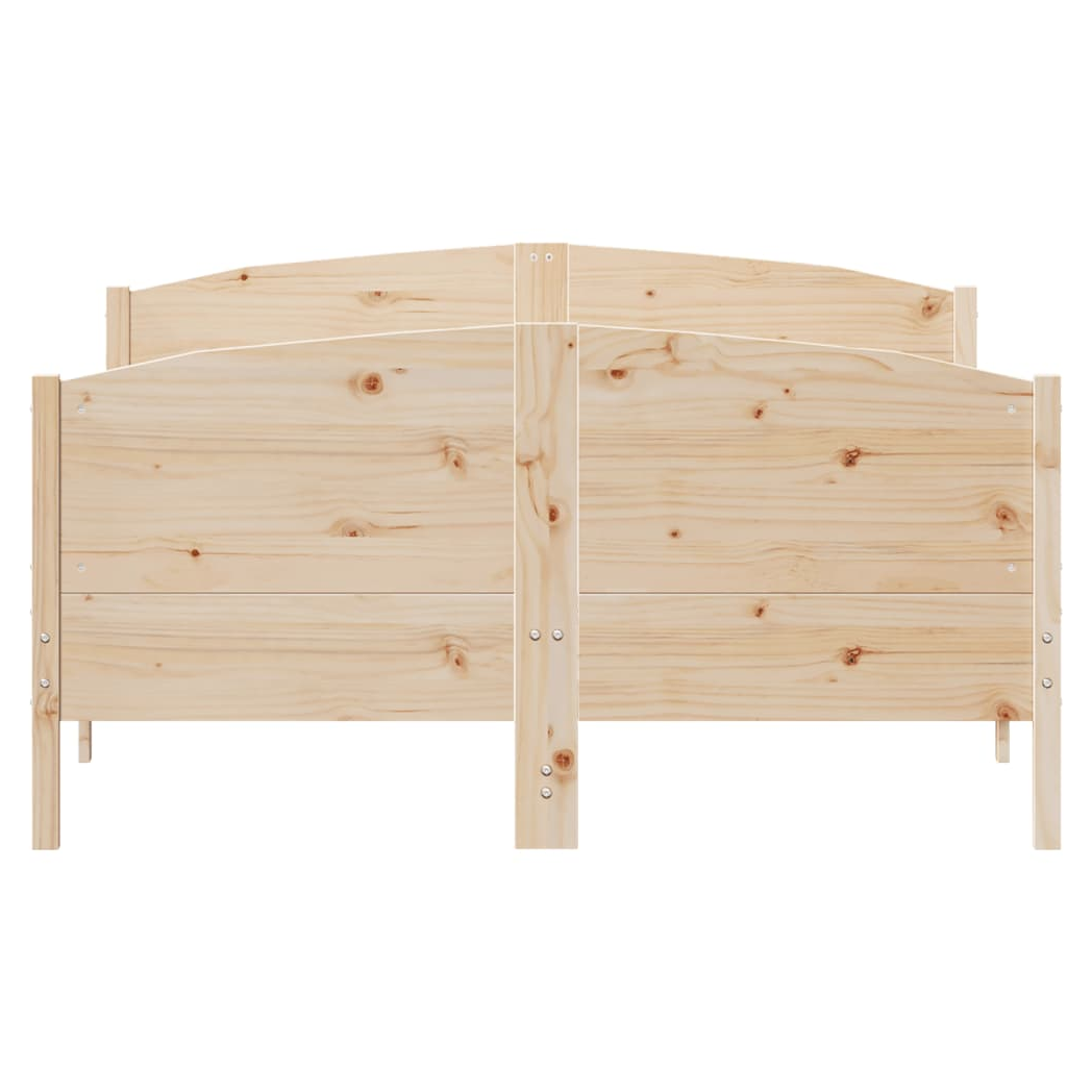 Bed Frame with Headboard 120x190 cm Small Double Solid Wood Pine