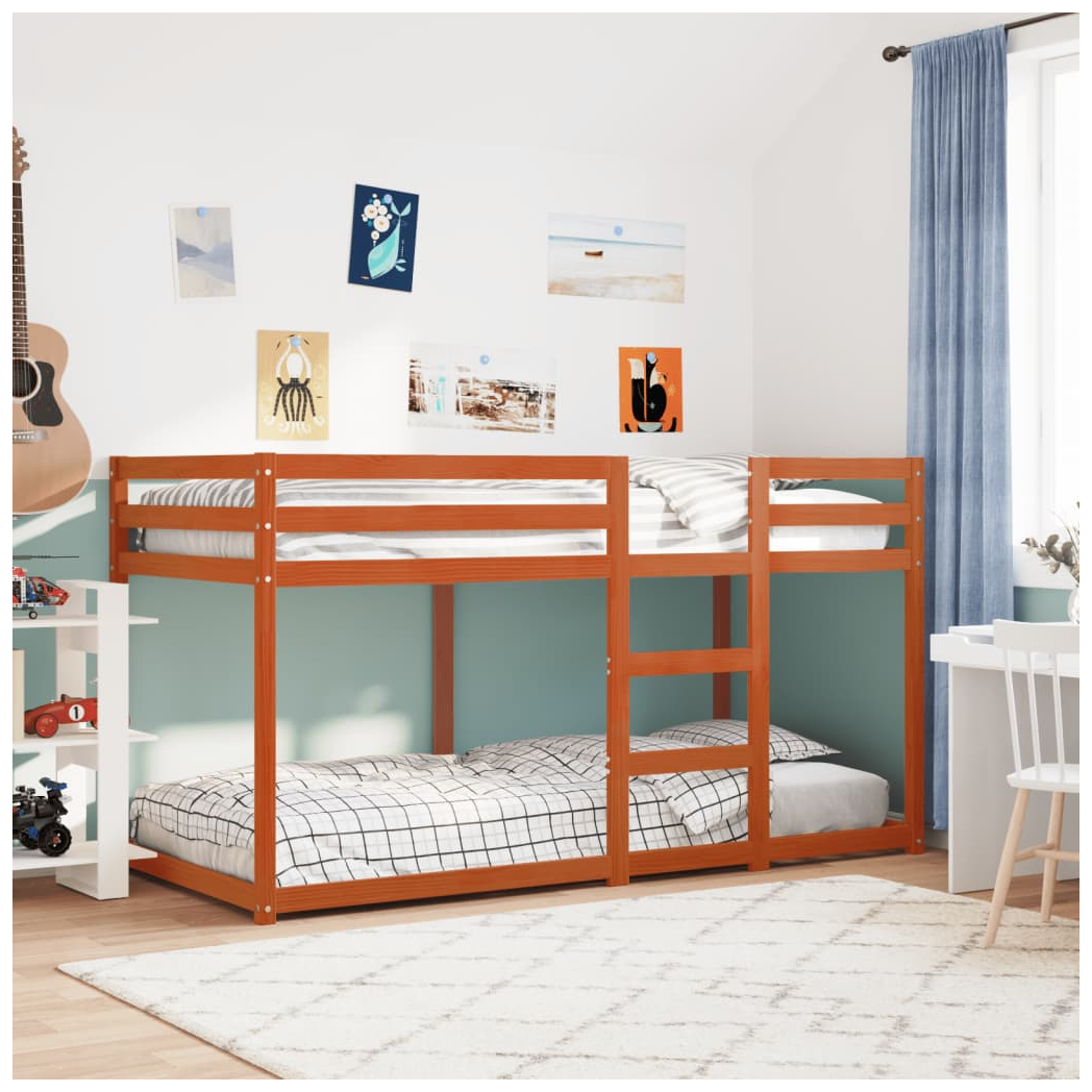 Bunk Bed Wax Brown 80x200 cm Solid Wood Pine