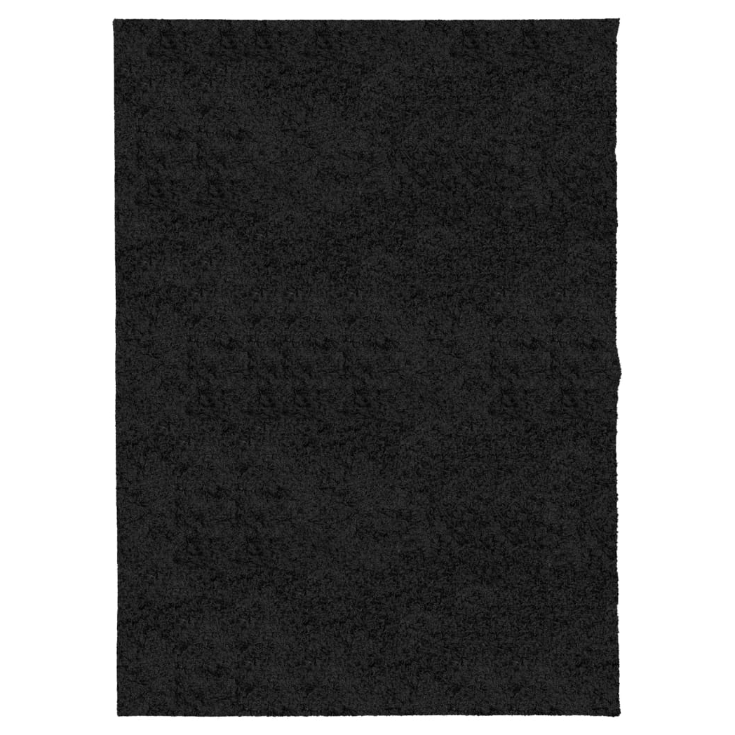 Shaggy Rug PAMPLONA High Pile Modern Black 140x200 cm