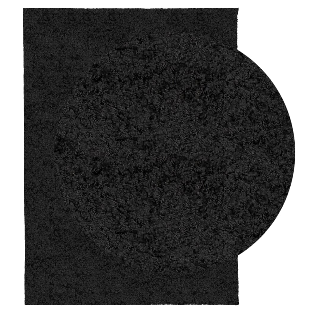 Shaggy Rug PAMPLONA High Pile Modern Black 140x200 cm