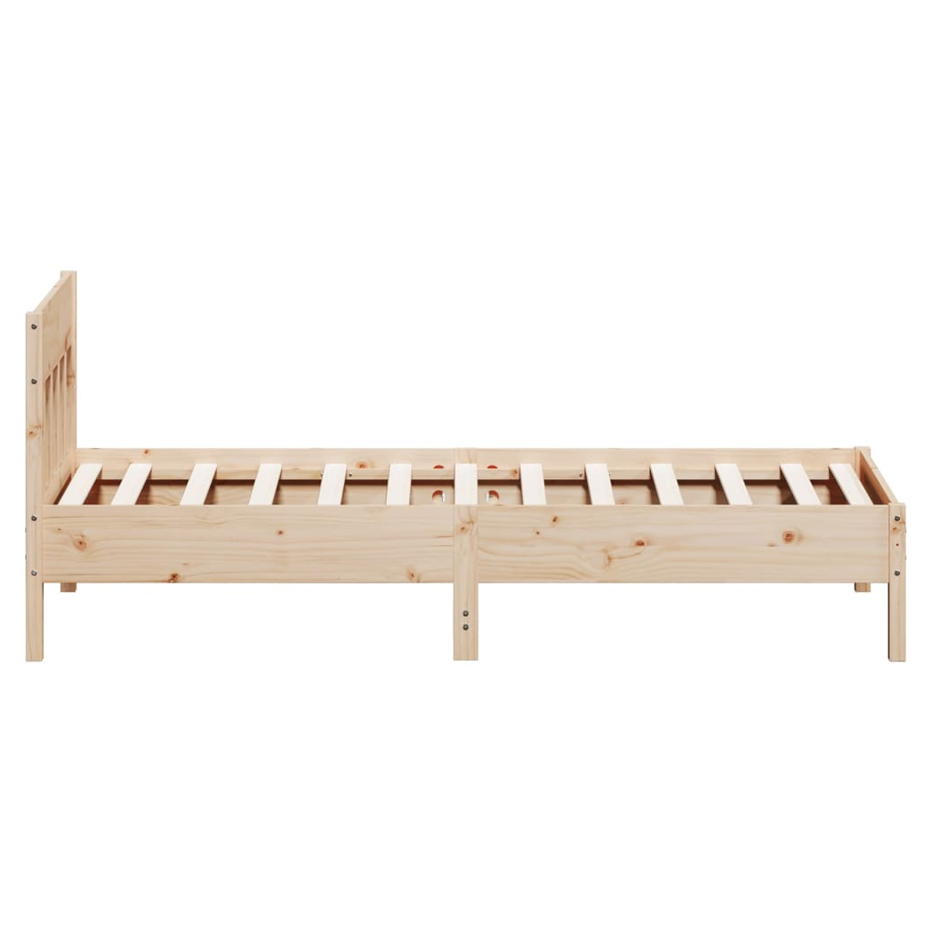 Bed Frame with Headboard 75x190 cm Small Single Solid Wood Pine