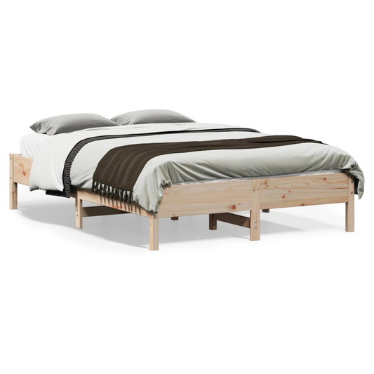Bed Frame 140x190 cm Solid Wood Pine