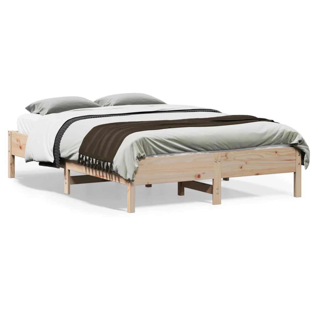 Bed Frame 140x190 cm Solid Wood Pine