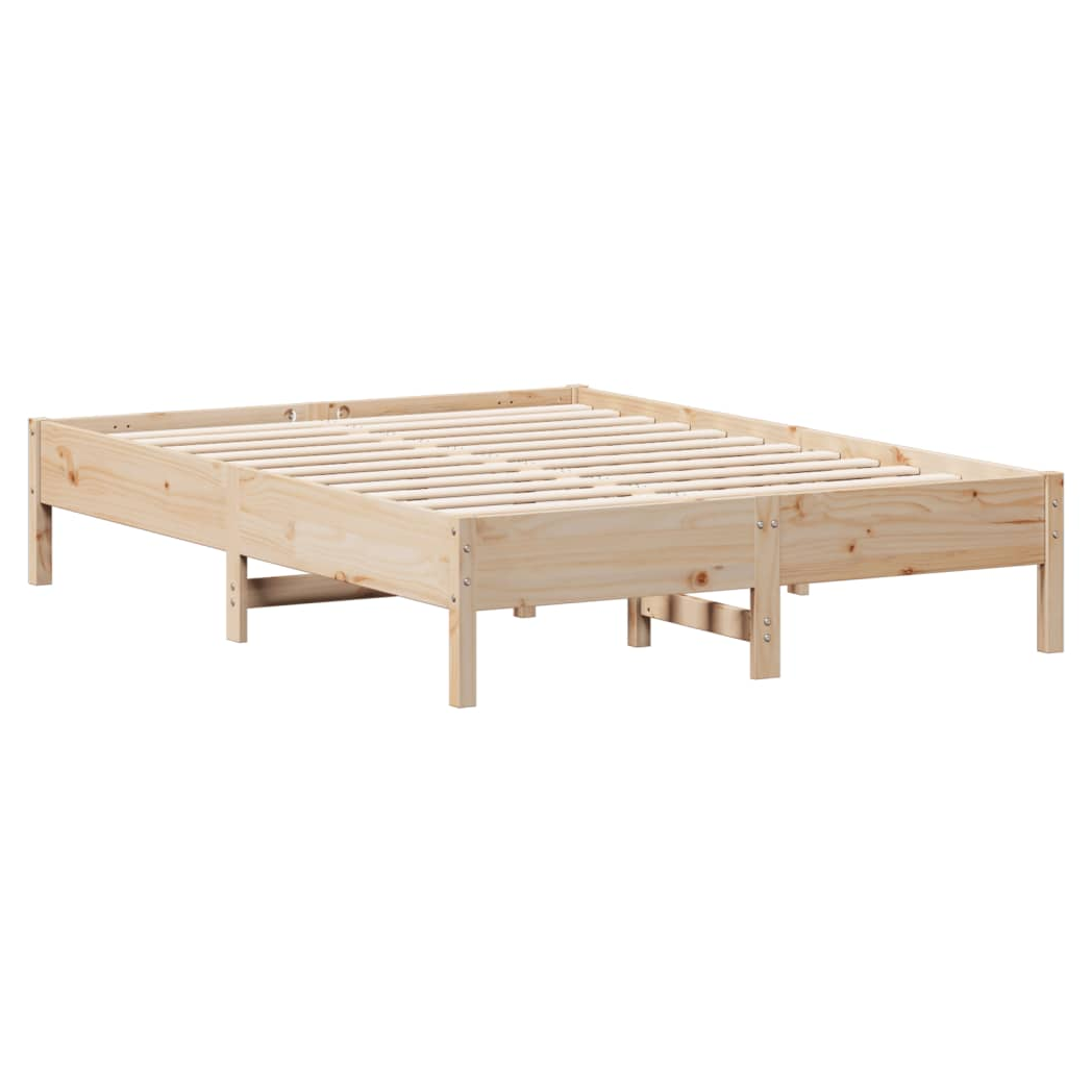 Bed Frame 140x190 cm Solid Wood Pine