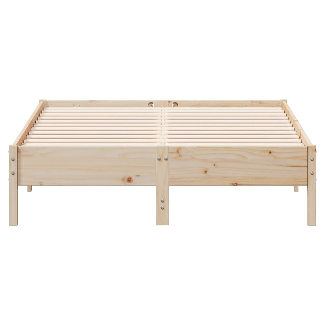 Bed Frame 140x190 cm Solid Wood Pine