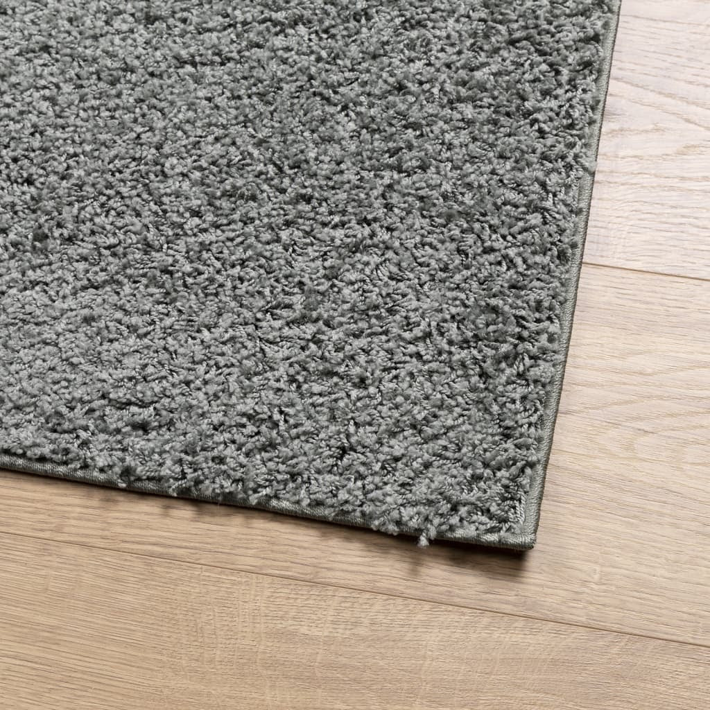 Shaggy Rug PAMPLONA High Pile Modern Green 80x250 cm