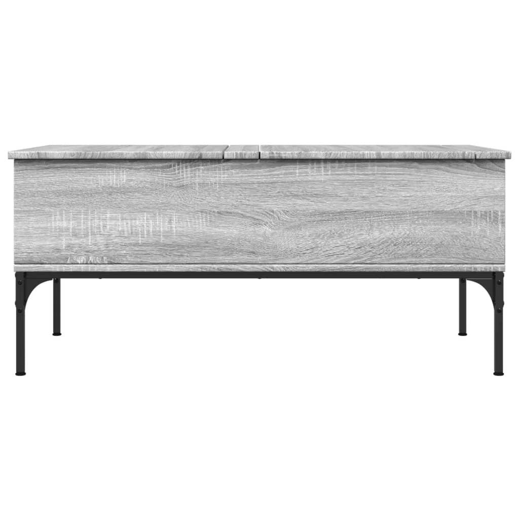 Coffee Table Grey Sonoma 100x50x45 cm Engineered Wood and Metal