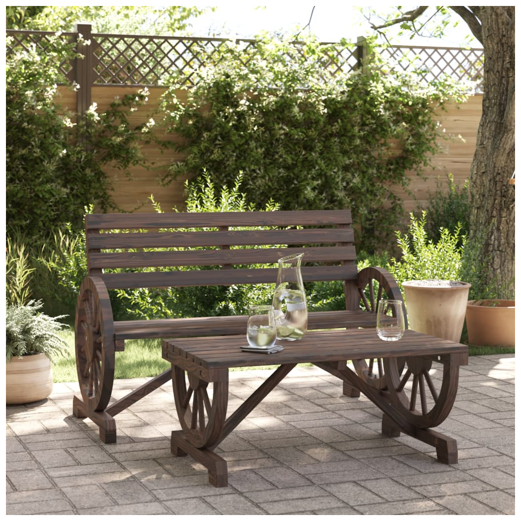2 Piece Garden Lounge Set Solid Wood Fir
