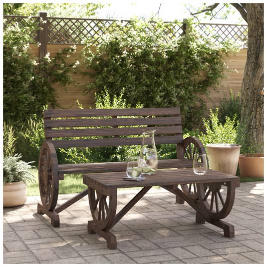 2 Piece Garden Lounge Set Solid Wood Fir