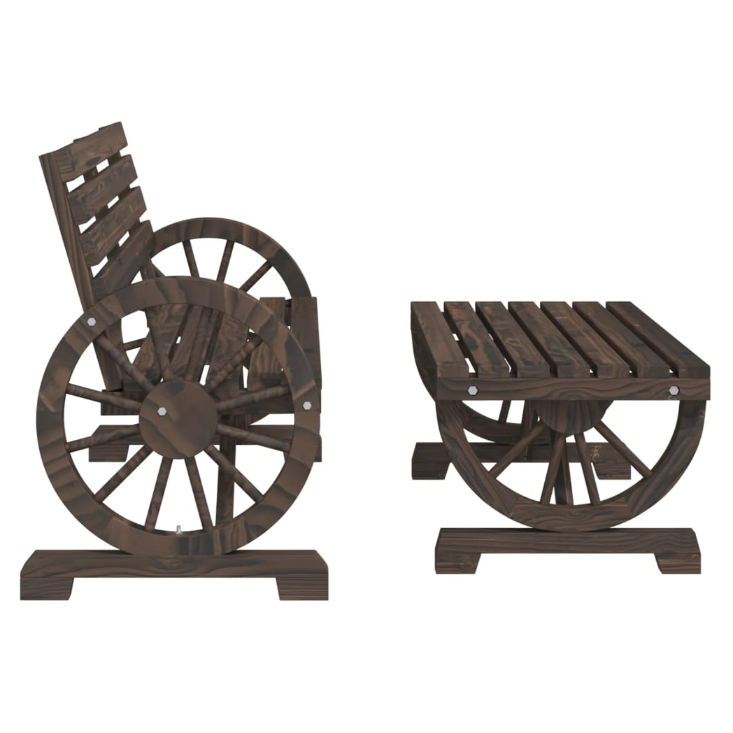 2 Piece Garden Lounge Set Solid Wood Fir