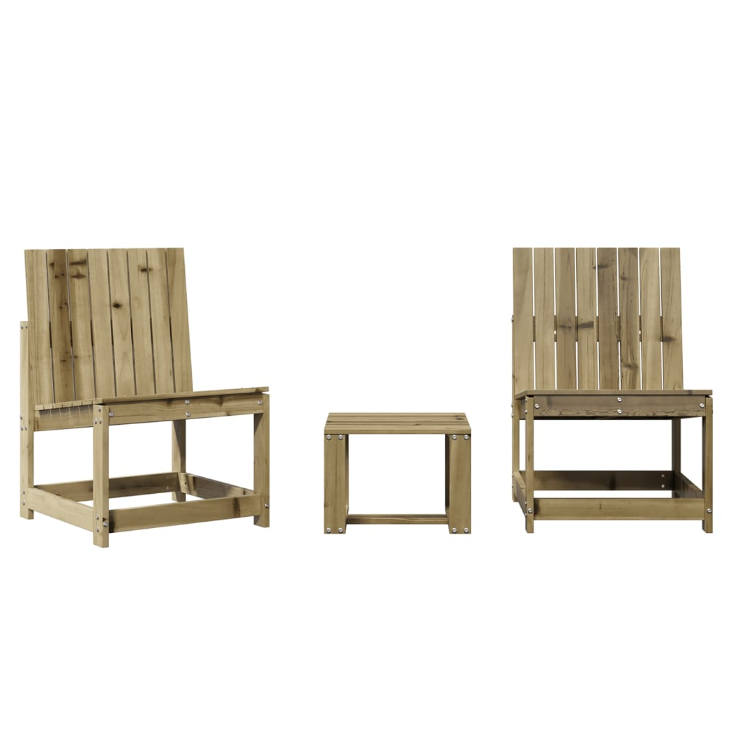 3 Piece Garden Lounge Set Impregnated Wood Pine