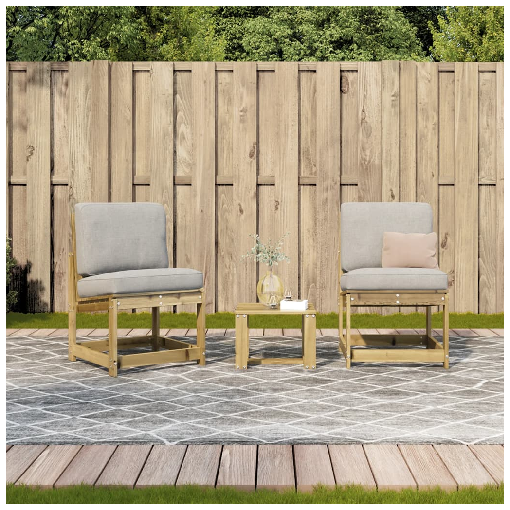 3 Piece Garden Lounge Set Impregnated Wood Pine