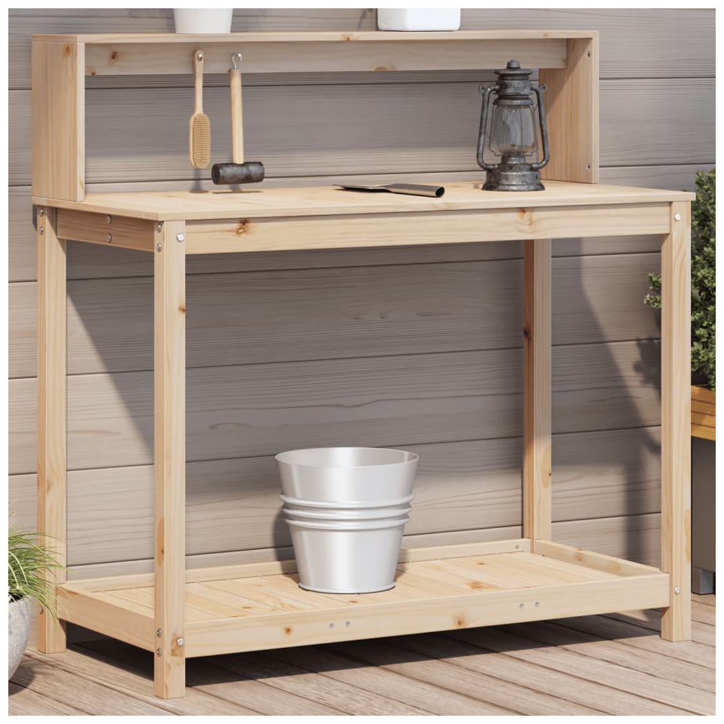 Potting Table with Shelves 108x50x109.5 cm Solid Wood Pine