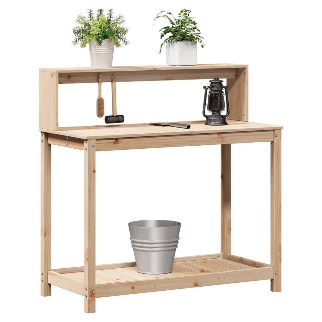 Potting Table with Shelves 108x50x109.5 cm Solid Wood Pine