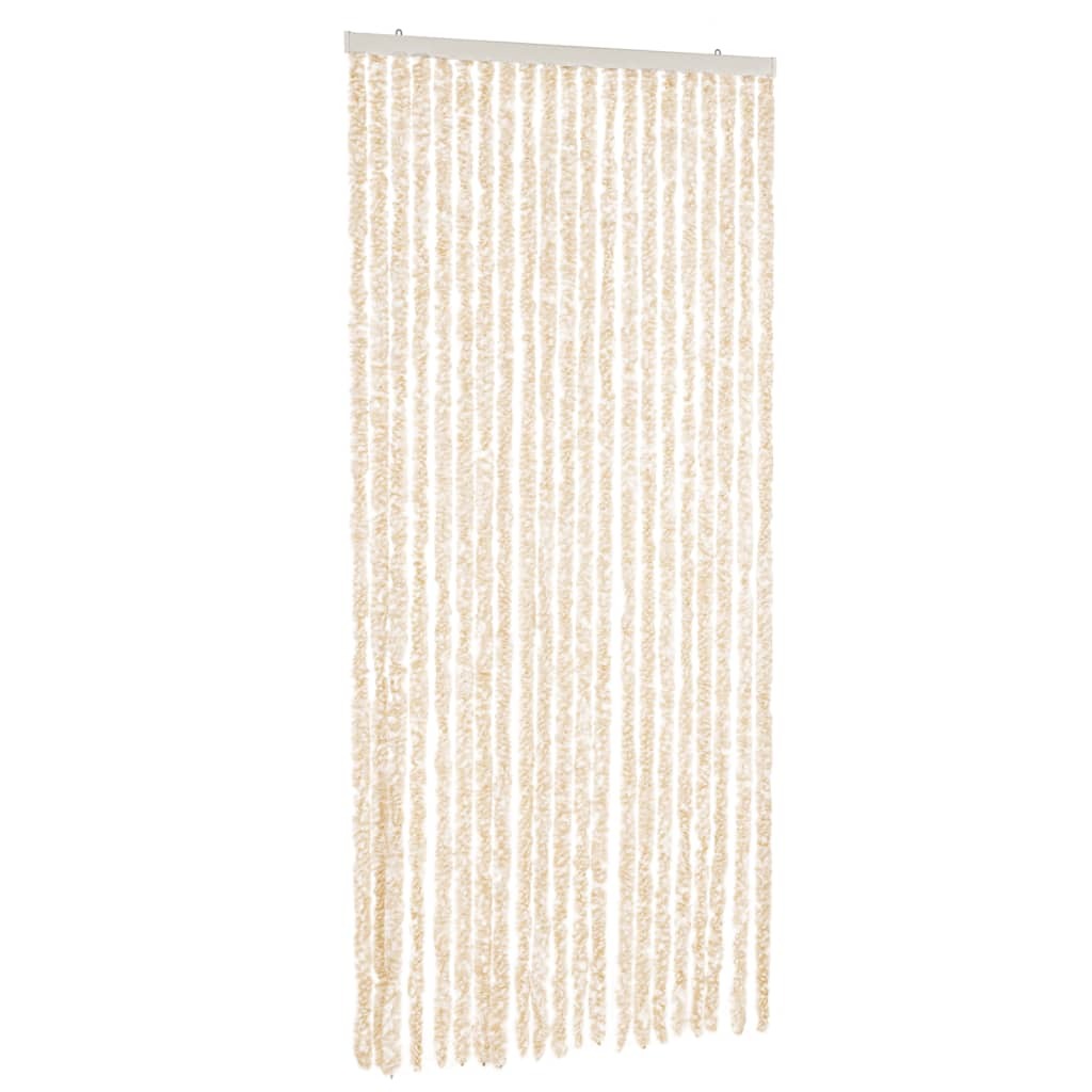 Fly Curtain Beige and White 90x220 cm Chenille