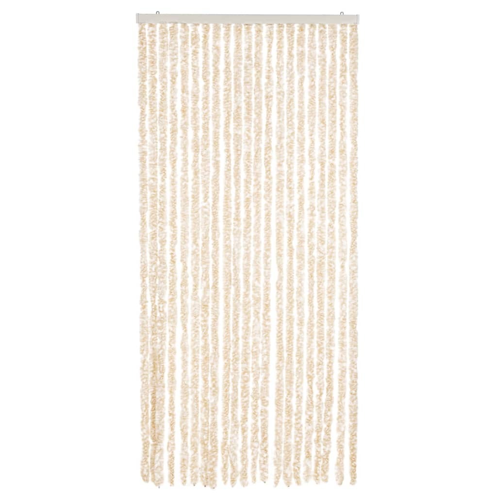 Fly Curtain Beige and White 90x220 cm Chenille