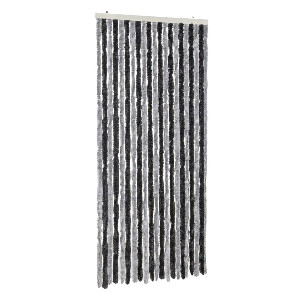 Fly Curtain Grey and Black 90x200 cm Chenille