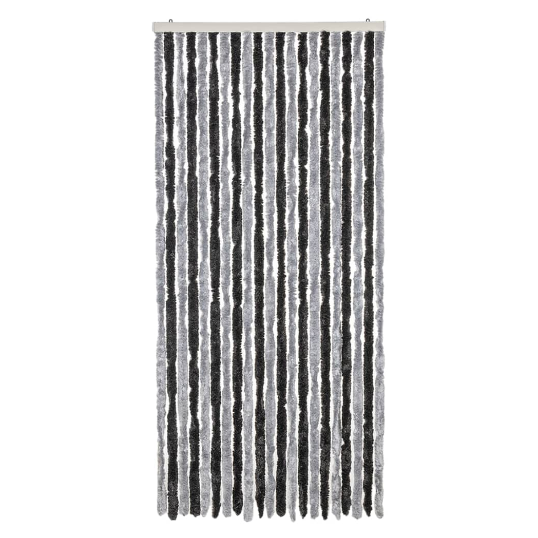 Fly Curtain Grey and Black 90x200 cm Chenille