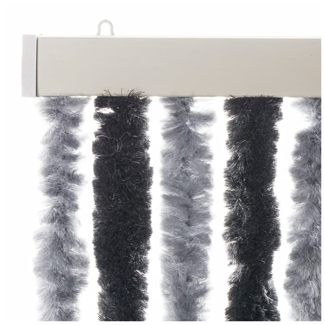 Fly Curtain Grey and Black 90x200 cm Chenille