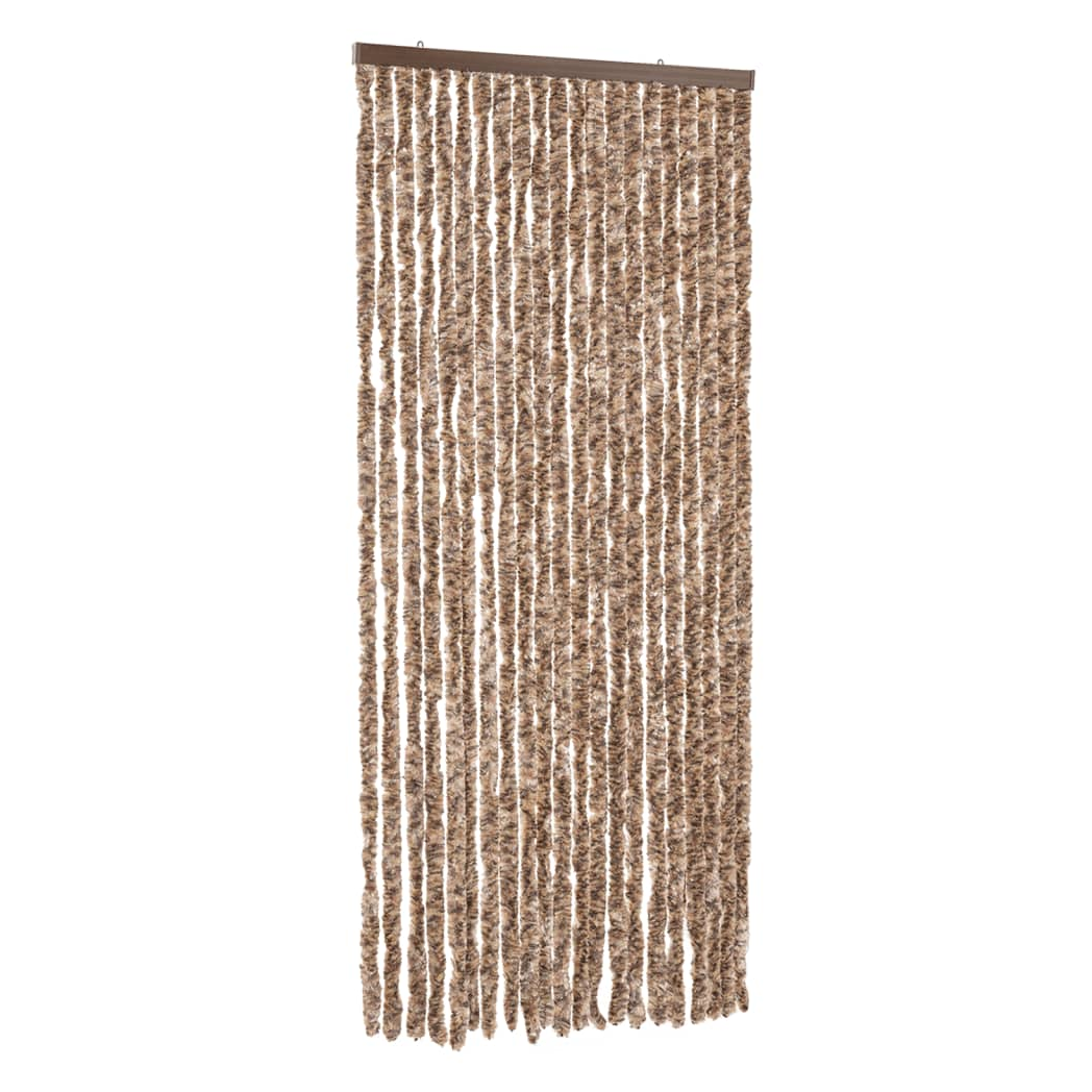 Fly Curtain Beige and Dark Brown 100x230 cm Chenille