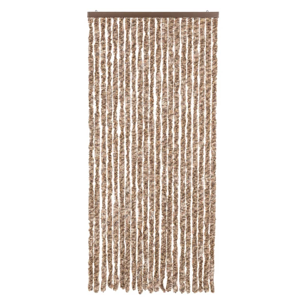 Fly Curtain Beige and Dark Brown 100x230 cm Chenille